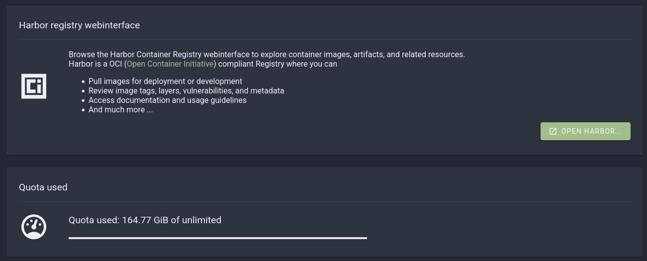 Registry interface link